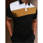 Men Summer Short Sleeve Spell Color Polo Shirt , Men Slim Fit Sport Golf Polo Shirt .