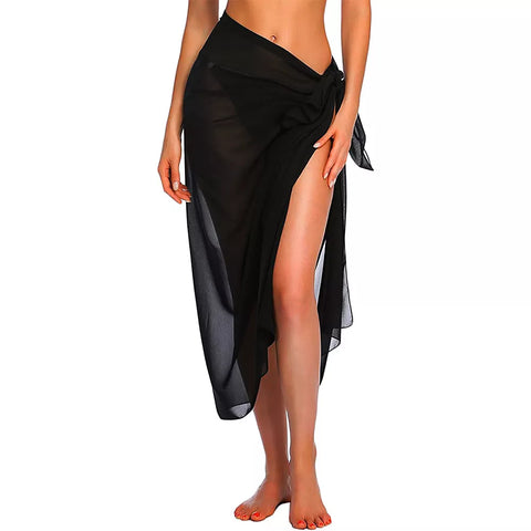 Womens Beach Long&Short Short Skirt Sarong Swimsuit Coverups Summer Bikini Wrap Sheer Scarf for Swimwear Cover-ups