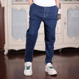 Jeans For Boys Teenagers Oversized Clothes 2023 Spring New Casual Solid Elastic Waist Cotton Children&#39;S Pants High Quality