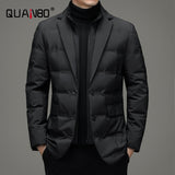 Top Grade Man Down Jacket 2023 New Arrival  Men Business Casual Classic Suit Collar 90% Gery Duck Down Coat Keep Warm parkas