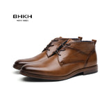 BHKH 2022 Autumn/ Winter Men Boots Lace-up Ankle Boots Formal Business Dress Boots Work Office Formal Man Classic Shoes