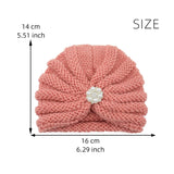 Baby Headband Hat Crochet Knitted Pearls Flower Hat Warm Caps Infant Baby Girl Boy Winter Beanie Turban Baby Hair Accessories