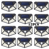 100 LED Solar Lights Outdoor Solar Wall Lamp PIR Motion Sensor Lamp Waterproof Solar Street Light for Garden Decoration