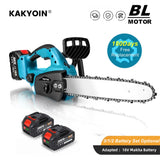 KAKYOIN 12 Inch Brushless Electric Chainsaw Cordless Lubricating Oil Chainsaw Lithium battery Wood Cutter Woodwork Garden Tools