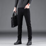 2024 New Men's Black Jeans Slim Stretch Korean Fashion Skinny Elastic Casual Male Full-length Stretch Denim Trousers