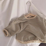 Boys Striped Sweashirt 2022 Spring Autumn New Children&#39;s Clothing Korean Baby Kids Cotton Casual Thin Long-Sleeved Sweater WTC52