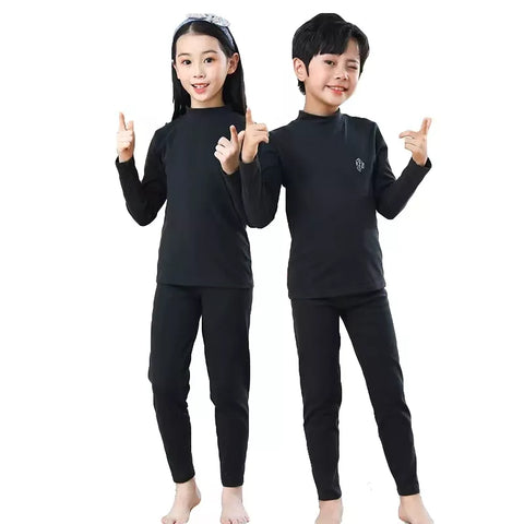 Autumn Winter Thermal Underwear Suit Girls Clothing Sets Boys Pajama Sets Baby No Trace Warm Sleepwear Candy Colors Kids Clothes
