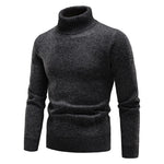 Autumn Winter Fleece Sweater Men Thicker Turtleneck Warm Pullover Slim Fit Man Clothes Luxury Brand Black Brown Jumpers Elastic