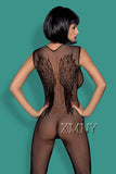 Erotic Open Crotch Bodystocking Lingerie Black Bodysuit Sexy Porn Sleeveless Underwear Women Body Crotchless Costume