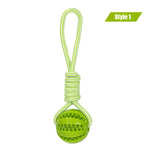 Dog Toys Treat Balls Interactive Hemp Rope Rubber Leaking Balls for Small Dogs Chewing Bite Resistant Toys Pet Tooth Cleaning