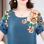 New Fashion 2023 Summer Dress For Long Vintage Loose Women Elegant Short Sleeve Casual O-neck Dresses Print Woman Clothing