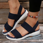 Women&#39;s Knit Elastic Cloth Wedge Sandals Slip On Lightweight Walking Sandals Women Plus Size Comfortable Summer Shoes Woman 2023