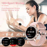 MELANDA Rosegold Smart Watch For Lady Bluetooth Call 100+Sports Mode Fitness Women Smartwatch DIY Dials For IOS Android NX19