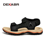 DEKABR Sandals For Men Outdoor Fashion 2023 Summer Men Shoes Genuine Leather Non-slip Beach Slip-On Daily Footwear Men Sandals