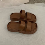 Brown anti-slip slippers Women wear 2023 new style home thick sole sandals in summer platform sandals women sandals