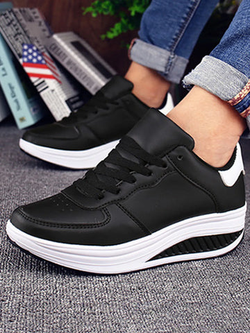 Women Sneakers 2023 New Breathable Vulcanize Shoes Waterproof Wedges Platform Woman Sneaker Leather Casual Shoes Zapatos Mujer