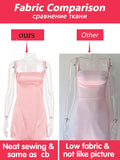 Birthday Dress For Women A-Line Pink Dress Sexy Satin Holiday Party Dresses Mini Casual Spaghetti Strap Graduation Dress Stretch