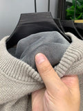 Winter Men's Warm Fleece Sweater O-Neck Embroidered Casual Knitted Inner Lap Pullovers Thick Thermal Underwear Sweater