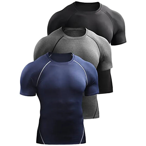 2023 Compression T Shirt Men Summer Sportswear Running T-shirt Elastic Quick Dry Sport Tops Tee Athletic Gym Workout Shirts Men