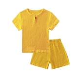 Summer Children Clothes Sets Linen Sports Clothes For Baby Girl Boy Clothing Sets T-shirts+Shorts 2 Piece Kids 1-6Years Clothing