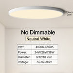 0.9inch Ultra-thin Ceiling lamp Smart APP/Remote Control LED Ceiling lights for Room Dimmable Panel light for Living Room Kichen