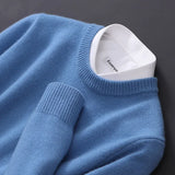 2024 Cashmere Sweater O-neck Pullovers Men's Loose Oversized M-3XL Knitted Bottom Shirt Autumn Winter New Korean Casual Men Top