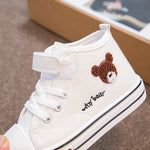 Canvas Shoes for Girls 2022 Bear Print High Top Sneakers Summer Breathable Kids Running Sports Tennis Shoes Children Girl Shoe