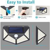 100 LED Solar Lights Outdoor Solar Wall Lamp PIR Motion Sensor Lamp Waterproof Solar Street Light for Garden Decoration