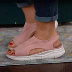 New Women Summer Knitting Mesh Breathable Sandals Ladies Sandy Beach Wedge Sandals Platform Comfortable Slip-On Women&#39;s Shoes