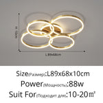 New Modern LED Chandelier Lighting For Living Study Bedroom Lamps Indoor Lighting Round Rings Foyer Lustre Chandeliers Luminaire