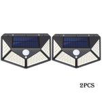 100 LED Solar Lights Outdoor Solar Wall Lamp PIR Motion Sensor Lamp Waterproof Solar Street Light for Garden Decoration