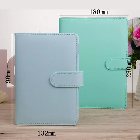 Macaroon Color A6/A5 PU Leather DIY Binder Notebook Cover Diary Agenda Planner Paper Cover School Stationery
