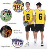 Sports Pinnies-Numbered Practice Vest Pennies for Soccer Basketball Jersey Bibs -Set of 12/Youth Adults Team