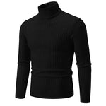 Autumn and Winter New Men's High Neck Sweater Solid Color Pullover Knitted Tight Warm Top Casual Versatile Inner Matching Item