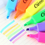 Large-capacity 6 Colors Student Art Fluorescent Highlighter Pen Gift Emphasis Marker Marking Pen Stationery School Supplies