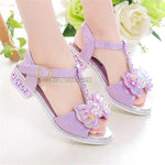 Girls Flat Heel Sandals Kids Girls Spring Summer Little Kids Princess Dress Bow Fashion Teenage Shoes