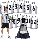 Scrimmage Training Vest (12 Pack) Team Sports Pinnies Jerseys for Adult Youth Soccer Bibs Numbered Practice Jerseys