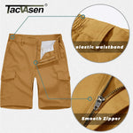 TACVASEN Summer Breathable Cotton Cargo Shorts Mens Casual Multi-pockets Twill Work Shorts Hiking Tactical Short Pants Outdoor