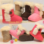 (size 21-35 6 Colors Winter Children Thick Warm Shoes Cotton Padded Suede Buckle Girls Boys Snow Boots Kids Shoes