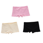 3PC High School Girl Underwear Boxer Trousers Trousers Pure Cotton Solid Color Base Student Breathable Underwear 8-14Years