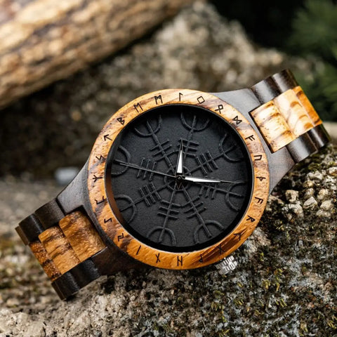 BOBO BIRD Wood Watches Relogio Masculino Watch for Men Viking Warriors Symbol Relojes Para Hombre часы мужские Logo Custom