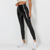 PU Leather Leggings Women Sexy Scrunch Butt Leggings Girls Faux Leather Pants High Waist Push Up Casual Leggings 6 Color