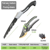 AIRAJ Plant Trim Garden Pruning Shears Horticulture Pruner Cut Shrub Garden Scissor Tool Branch Shear Orchard Folding Saw Set