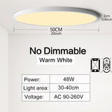 50CM Large Ceiling lamp Smart APP/ Remote Control Dimmable for Bedroom 48W Ceiling Lights AC 110/220V led lights for Living room