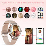 MELANDA Rosegold Smart Watch For Lady Bluetooth Call 100+Sports Mode Fitness Women Smartwatch DIY Dials For IOS Android NX19