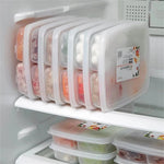 4 Grids Food Storage Box Portable Compartment Refrigerator Freezer Organizers Sub Packed Meat Onion Ginger Clear Kitchen Tool