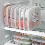 4 Grids Food Storage Box Portable Compartment Refrigerator Freezer Organizers Sub Packed Meat Onion Ginger Clear Kitchen Tool