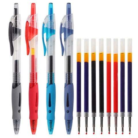 Retractable Gel Pen set 0.5mm Black Blue Red Ink Refill Ballpoint Pens School Office Supplies Business Signature Stationary