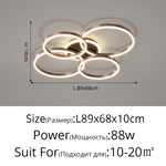 New Modern LED Chandelier Lighting For Living Study Bedroom Lamps Indoor Lighting Round Rings Foyer Lustre Chandeliers Luminaire