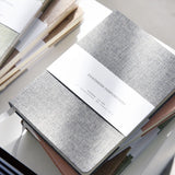 Blank And Grid Paper Notebook Linen Hard Cover 256 Pages Journal Supplies Notebook Office School Supplies Stationery